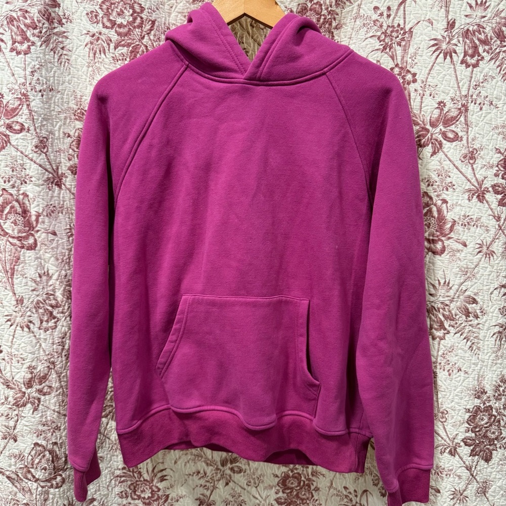 Magenta Pullover Hoodie Sweatshirt Kangaroo Pocket Soft Fleece Size M